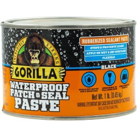 Gorilla Waterproof Patch & Seal Rubberized Sealant Paste, Black, 1 Pound Can...