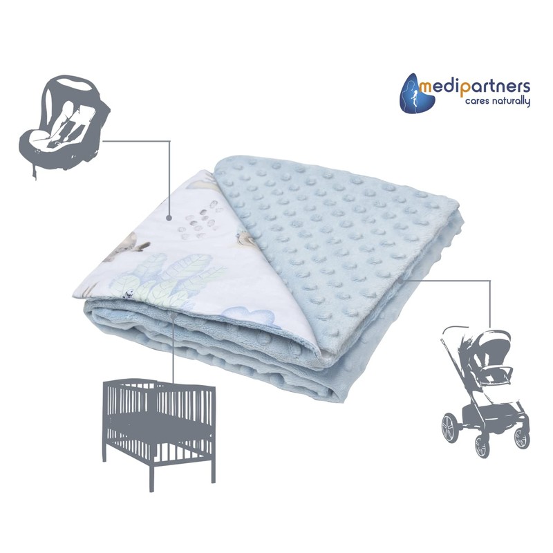 Medi Partners Crawling Blanket for Baby 100% Cotton 75x100cm Double-Sided