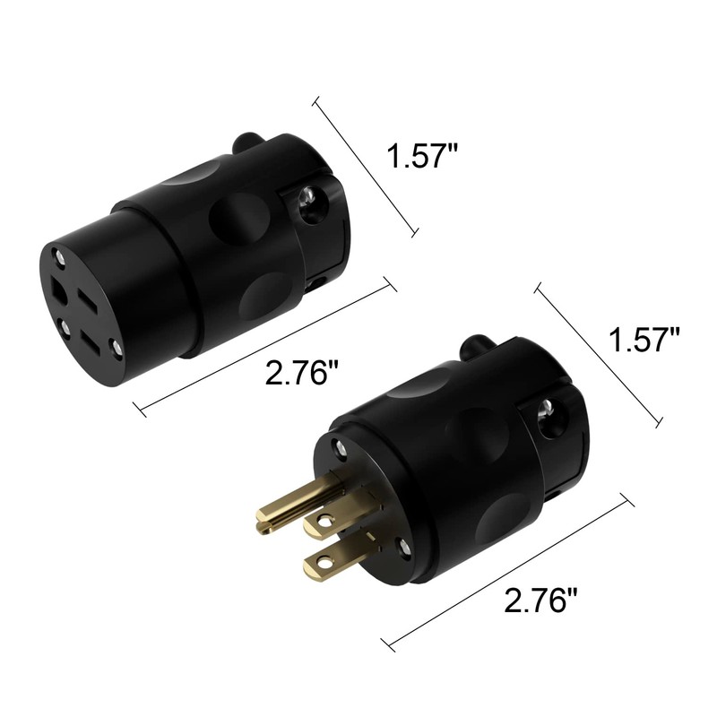 Oviitech Electrical Replacement Plug Connector Set, Extension Cord Ends Male