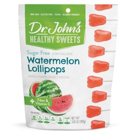 Dr. John’s Sugar Free Candy, Healthy Lollipops with Zero Sugar, Low Calorie Snacks, Keto Friendly Hard Candy Sweets, Watermelon Tooth, 14 Count, 3.85 OZ