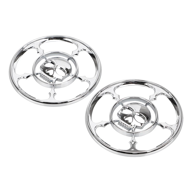 Unbranded Chrome 4-1/2" Speaker Trim Grill Cover For Harley Electra