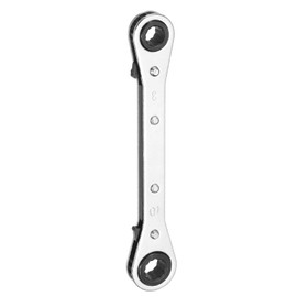 sourcing map Double Box End Reversible Ratcheting Wrench 8mm x 10mm CR-V Steel 180 Degrees Metric Double Head 12-Point 24-Teeth Adjustable Ratchet Gear Socket Spanner, Silver Grey