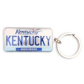 Westmon Works Kentucky Keychain Souvenir Bluegrass License Plate Metal Key Ring, Multi, Small