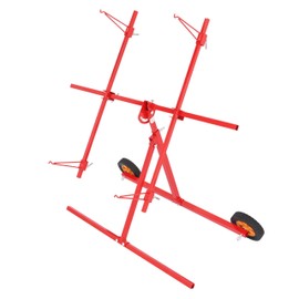 Gelacie Paint Stand Rotating Panel Repair Stand Universal Folding Design for Vehicle Part with Adjustable Hooks Portable Casters Mobile Paint Drying Rack Steel Powder Coated Red