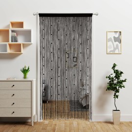 Ateasierlife Door String Curtain Doorway Beads Curtains,Hanging Room Divider Beaded Decor Fringe Panel Closet Window Wall Backdrop Doors Sheer Boho Doors（90×200cm/35×79"）