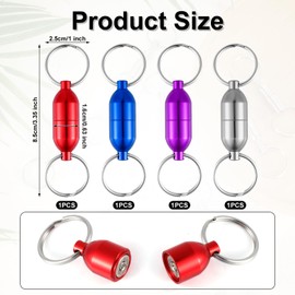 NQEUEPN 4 Pack Magnetic Quick Release Keychain, Strong Magnetic Key Holder Connector Multipurpose Detachable Pull Apart Key Ring for Purse Women Men (4 Colors)