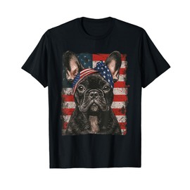 French Bulldog Patriotic 4th Of July USA American Flag Women Men T-Shirt