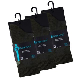 STARK SOUL Merino Socks for Men and Women Trekking Socks Made of Merino Wool (1 or 3 Pairs) Functional Socks, 3 pairs of green, 39 - 42