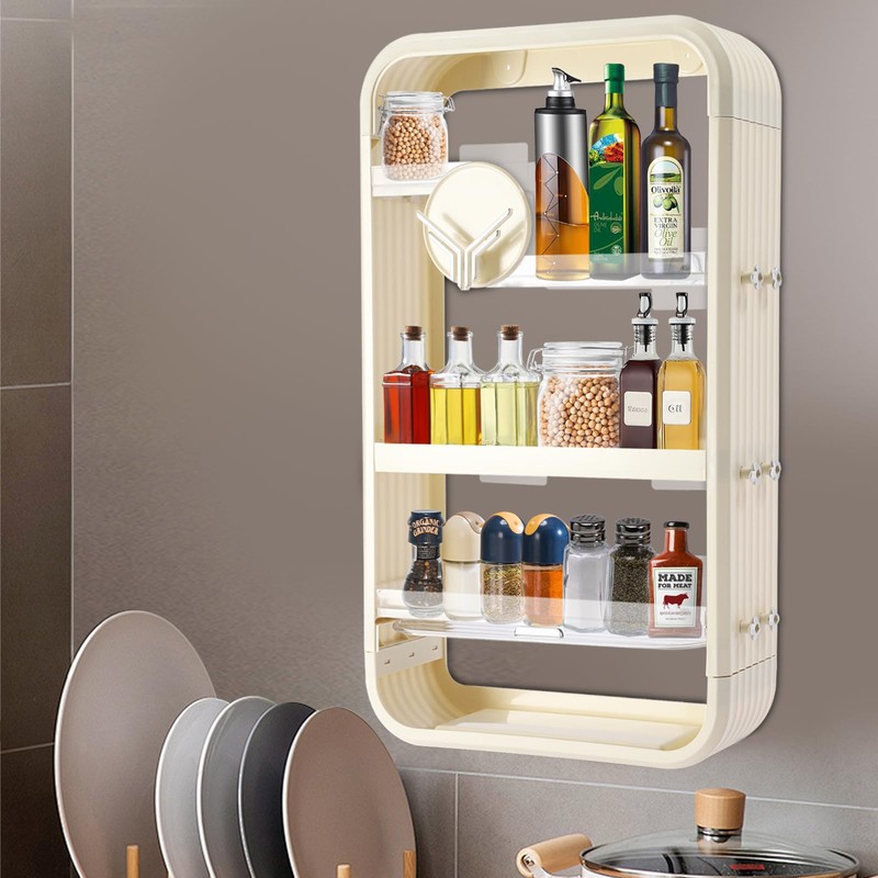 Wall Mounted Storage Rack, 4-tier Storage Rack, Hanging Cosmetic Display