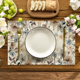 Artoid Mode Ink Painting Poppies Flowers Blossom Spring Set of 4 Placemats 30 x 45 cm Summer Banquet Place Mats Kitchen Party Decoration