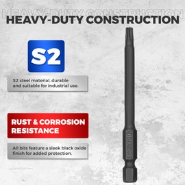 InPower Torx Bit Set, 24 PCS S2 Steel, 1&3'' Long Drill Bit with Bit Holder, T5-T40 Includes T20 and T25, Premium Material, Tamper Proof Star Bits Set