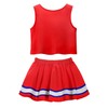 ReliBeauty Cheerleader Costume Children's Dress with Pompoms and Headpiece, Red,