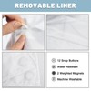 LXBNI No Hook Grey White Striped Long Shower Curtain with