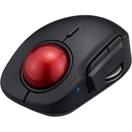 Nakabayashi MUS-TBLF185BK Digio2 Mini Trackball Mouse, Bluetooth 5 Buttons, Laser Type, Index Finger, Black