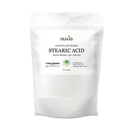 Nuvia Organics Stearic Acid - 100% Plant Based, Food Grade, Triple Pressed, Certified Sustainable 8oz