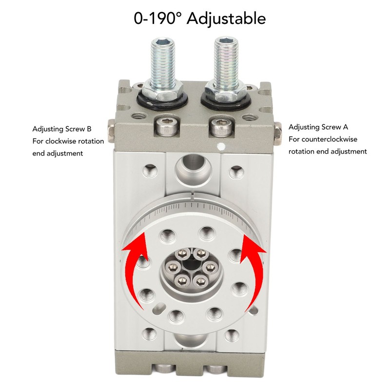 Rotary Pneumatic Air Cylinder 0 to 190 Degree Adjustable Aluminum