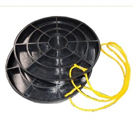 USA Made Large Heavy-Duty RV Stabilizing Jack Pads (2-Pack) – 10.375" x 1" – Prevents Sinking, Includes Rope Handle for Easy Use