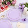 PULOTE PULOTE 100PCS Purple Plastic Plates Disposable - Include 50