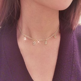 Miss Pink Ers 1989th Necklace Taylor Inspired 1989 Necklace for Women, SWIFTIE Outfit Jewelry Taylor Choker Necklace for Eras Music Lover Outfit Gifts Inspired Fan Gifts (1989)