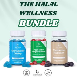 Halal Wellness Stack – Ashwagandha, Apple Cider Vinegar & Mushroom Supplement Bundle