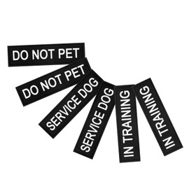 6pcs Service Dog Patches Removable Do Not Pet Patch Dog Harness Patch Black Vest Patches in Training Dogs HarnessPatches Removable for Vest or Collar with Hook and Loop Tape