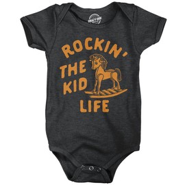 Rockin The Kid Life Baby Bodysuit Sarcastic Graphic Jumper for Infants Funny Baby Onesies Funny Sarcastic Onesie Novelty Onesie Black - 6 Months