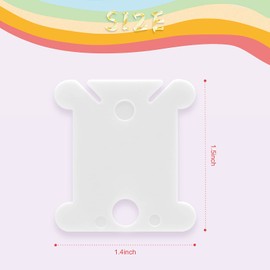 MUZHI Embroidery Floss Bobbins, 128 Pcs Embroidery Floss Organizer, Plastic Embroidery Thread Cards for Cross Stitch Thread Holder Sewing Storage(White)