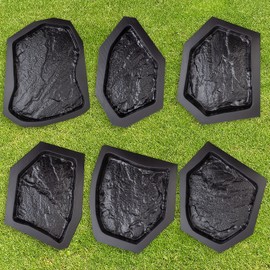 Betonex 6 pc Flagstone Molds ABS 2mm - Reusable Paver Molds for DIY Stepping Stones & Garden Paths