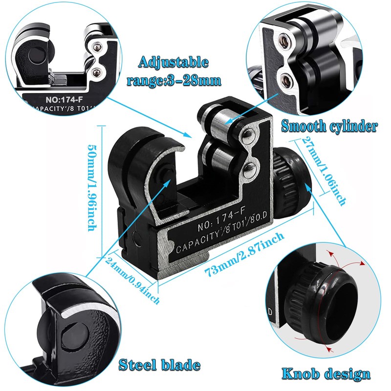 Yuentoen 4 Pieces Tubing Cutter Set,Heavy Duty Pipe Cutter 1/4”-1-5/8”