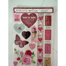 BoBunny47 Cardstock Collant Pour Cartes Count The Way Stickers 47PC Scrapbooking