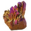KYEYGWO Rock Crystal Cluster Quartz Stone,Titanium Coated Natural Drusy Crystal