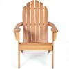 Wooden Outdoor Lounge Chair Teak Rustic Design Ergonomic Garden Chair
