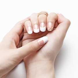 BEAUTYAVENUE Real Gel Nail Stickers, Color: White French