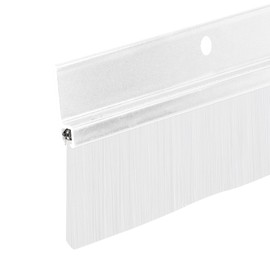 Aluminum & White Brush Door Sweep | Weatherproofing Solution for Gaps Up to 1 1/2" | Durable USA-Made Door Sweep Seal | Dust, Debris, and Draft Protection (Clear Anodized, 36")