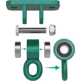 BETOOLL Swing Hangers with Bearing, Heavy Duty Porch Swing Hanging Kit for Outdoor Playground Tree Ceiling Mount Hardware Brackets with Snap Hooks for Yoga Hammock Sandbag Accessories 2PCS Green
