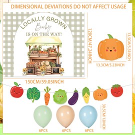 LaVenty Locally Grown Baby Shower Decorations Farmers Market Decor Banner Farmers Market Supplies Farm Baby Shower Decorations