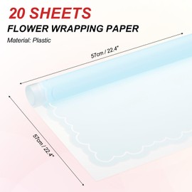 PATIKIL Gift Bouquet Wrapping Paper, 20 Sheet Waterproof Flower Wrapping Paper Florist Supplies Packaging Floral Papers for Wedding DIY Packaging Craft Valentine Mother's Day, Blue