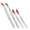 Murtenze 4PCS Tweezers with Rubber Tips Stainless Steel Tweezers PVC