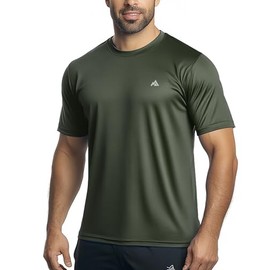 GearGlacier Instant Cooling Quick Dry Workout Shirt for Men Coolmax Moisture Wicking Performance Crew Neck Running Comfort (US, Alpha, XX-Large, Regular, Regular, Tall, Aurora Green)