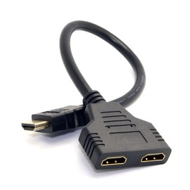 chenyang - Cable divisor HDMI, salida HDMI 1 en 2, HDMI 1 macho a 2 hembra para HDMI HD, LED, LCD, TV, compatible con dos monitores al mismo tiempo, 1080P 30 cm