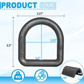 Hedday 20 Pack Weld-On Forged D Rings Heavy Duty,1/2'' D Ring Tie Down Anchor with Welding Clips for Trailers Trucks and Cargo Tie Downs Rated(12,000 lbs Breaking Strength)