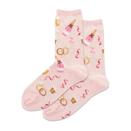 Hotsox Women's Wedding Celebration Crew Socks 1 Pair, Blush, Women's 9-11