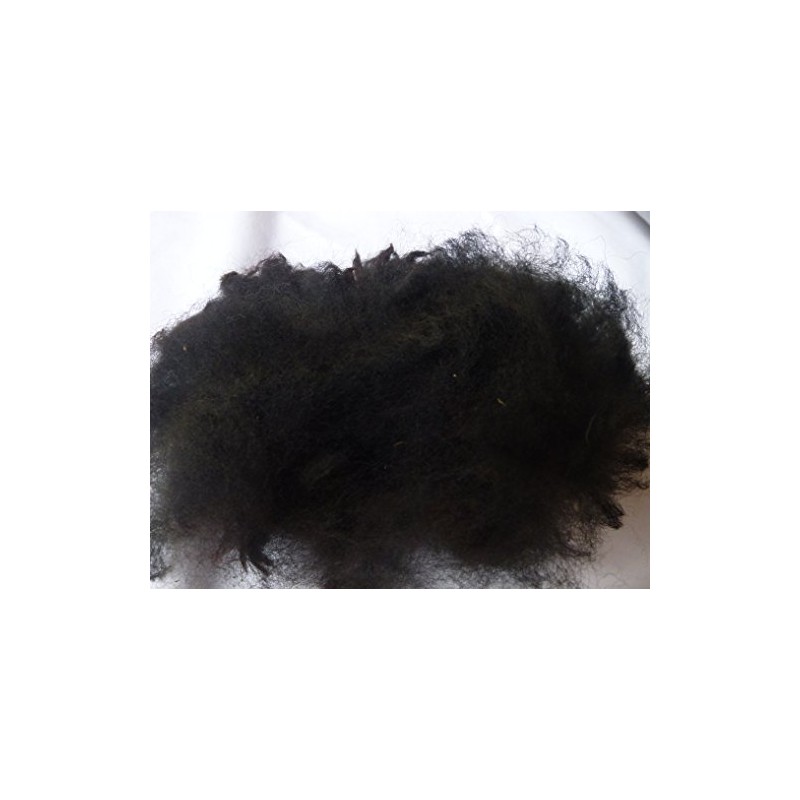Black huacaya Cria Baby Alpaca Spinning Felting Crafting Fiber Fleece