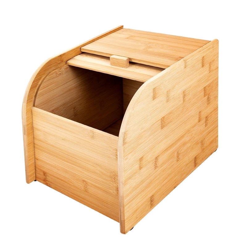 DYNAMI Wooden Rice Storage Box, Dry Storage Container Bamboo Rice