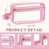 Pinkunn 3 Pieces Clear Cosmetic Bags with Zipper Makeup Bags