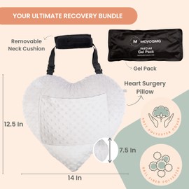 MOYOAMA Open Heart Surgery Pillow for Heart Surgery Recovery Gifts - After Bypass Surgery Must Haves, Gifts for Chest Surgery Recovery, Seatbelt Pillows for Post-Surgery, Shock Absorbing Chest Pillow