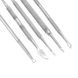 Nail Nipper 5 Piece Pusher Set Cuticle Pusher Manicure Set Cuticle Remover Professional Stainless Steel Spoon Shapped