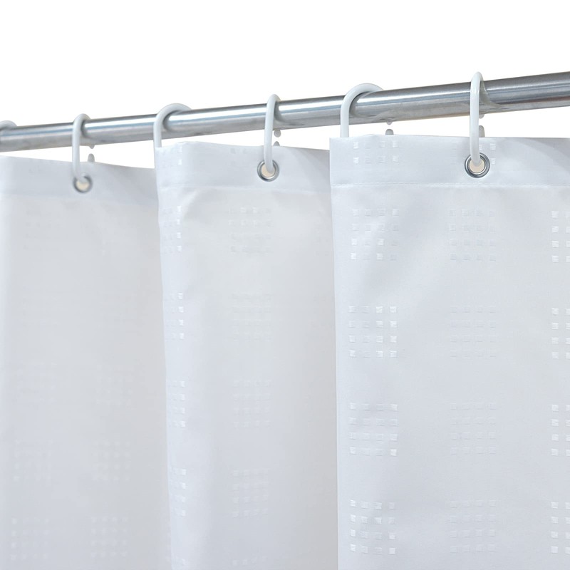 YISURE White Short Shower Curtain 40 inch Length, Small Fabric