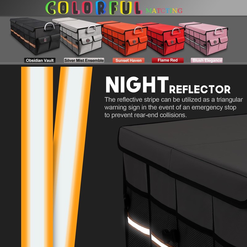 LI LIBZAKI Big Car Trunk Organizer, Cargo Organizer SUV Trunk