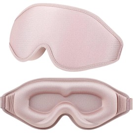 WLLHYF Antifaz para dormir de seda 3D estéreo para dormir profundo, cómodo ajustable, bonito bloqueo, cubierta ligera para los ojos para hombre y mujer que duermen toda la noche (rosa)
